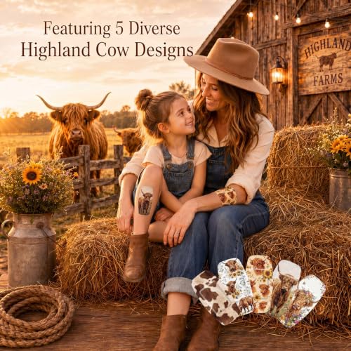 Geiserailie Large Flexible Fabric Bandages 2x4 Waterproof,Highland Cow | Cushioned Pad Protects Wounds and Cuts, Latex Free Bandages for Sensitive Skin, Stays Secure During Daily Activities - style: Highland Cow