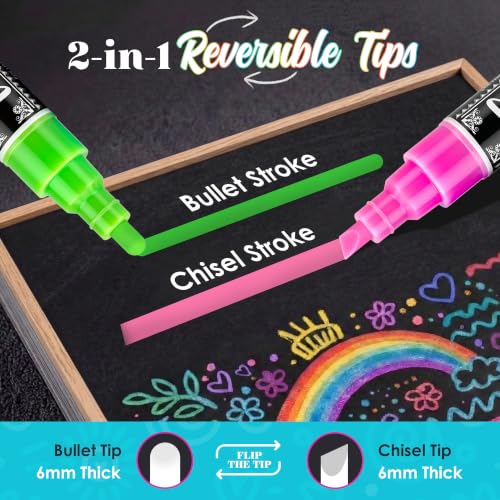 Loddie Doddie Chalk Markers, Liquid Chalk Pens, Reversible Tips, 24 Pack - size: 1 Count (Pack of 24)