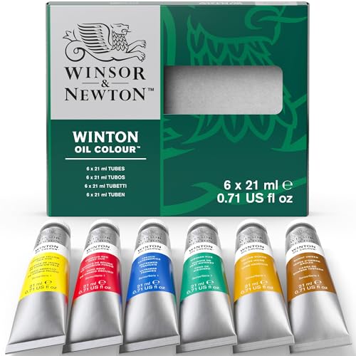 Winsor & Newton Winton Oil Color Paint, Intro Set, 6 x 21ml Tubes, Multicolor, 0.73 Fl Oz (Pack of 6) - style: Intro Set - 6 x 21ml