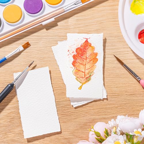 Prudiut Cotton Watercolor Paper, 50 Sheets, 2 x 3.5 in, 300 GSM - size: 2 x 3.5inch
