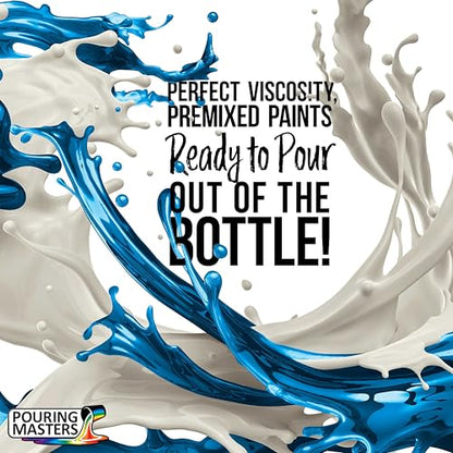 Pouring Masters Navy Blue Ready to Pour Acrylic Pouring Paint - Premium 8-Ounce Pre-Mixed Fluid Acrylic Paint - Fluid Art Supplies for Canvas, Wood, Paper, Tile & Rocks | Premium, Pre-Mixed Fluid Acrylic Paint - Fluid Art Supplies for Canvas, Wood, Paper,