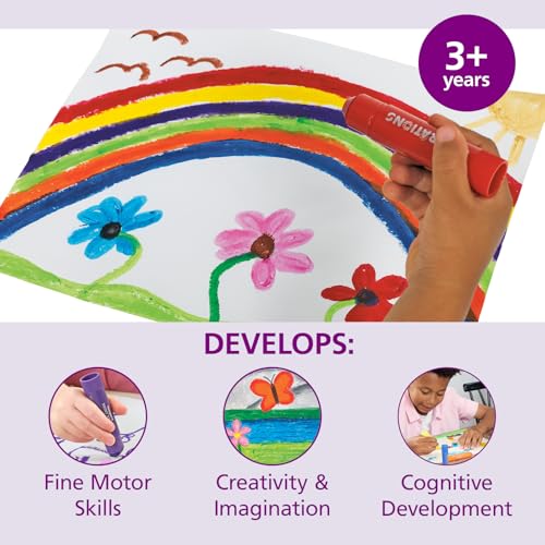 Colorations Tempera Paint Sticks, 144 Pcs, 12 Colors, Non-Toxic, Mess-Free Art Supplies for Kids, Bulk Set for the Classroom - style: Rainbow, 144 PK