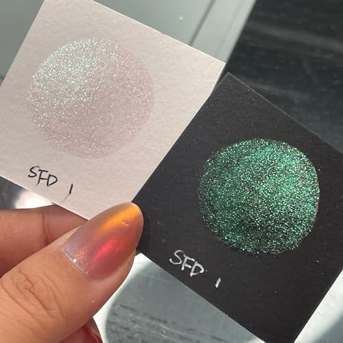 IUILE Handmade Watercolor Paints - Shiny Fairy Dust Dot Card (4 colors). Color Shift, Metallic, Shiny, Shimmer - color: Shiny Fairy Dust Dot