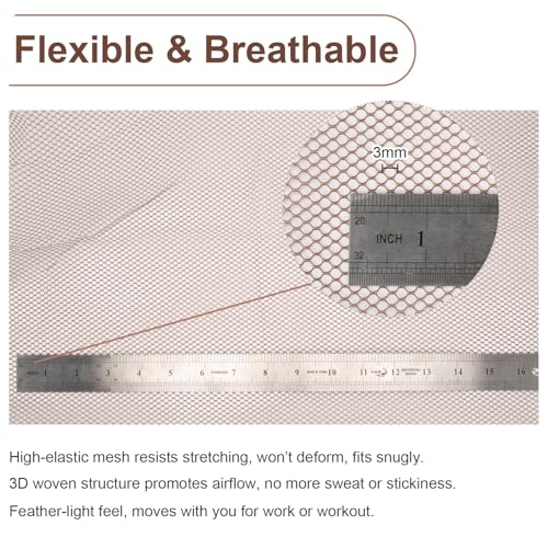 59" x 72"(2 Yards) Brown Mesh Fabric | Slightly Stretchy for Sewing Projects, Backpack Pocket and Straps, Netting Clothes and Shopping Bag - color: Brown