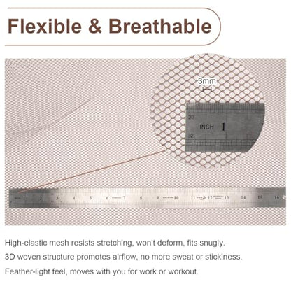 59" x 72"(2 Yards) Brown Mesh Fabric | Slightly Stretchy for Sewing Projects, Backpack Pocket and Straps, Netting Clothes and Shopping Bag - color: Brown