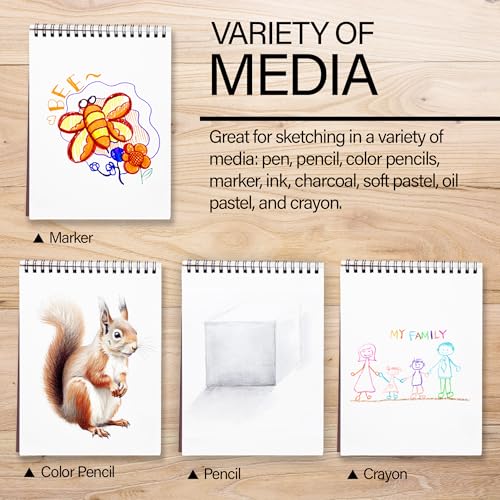 BAZIC Products Spiral Sketch Pad, Top Bound, 6 x 8 in, 50 Sheets, 48-Case - color: 50 Sheets - 6"x8", size: 48-Pack
