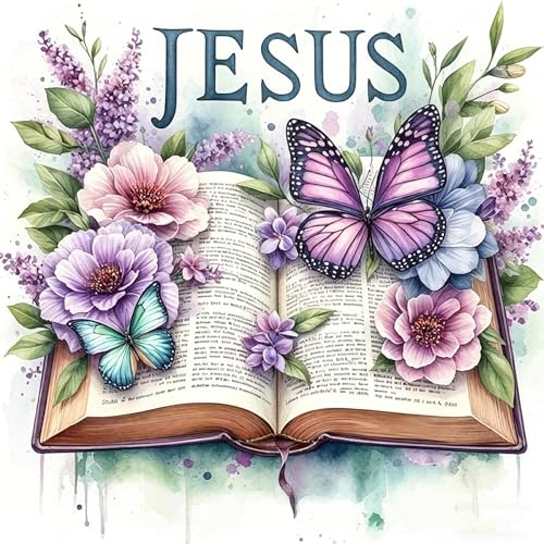 HHMATITS Jesus Diamond Art Kits for Adults, Book Diamond Painting Kits - color: Book-1