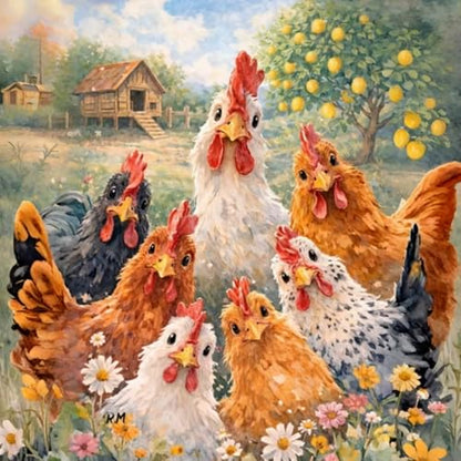 Chicken Diamond Painting Kits for Adults Beginners, 5D Diamond Art Kits - color: KM1162-1