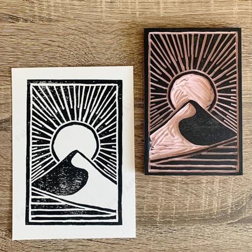 Falling in Art 5 Pack 4x6 Rubber Carving Block, Easy Cut Lino Blocks | Soft Linoleum Block for Printmaking, Stamps, Crafts - size: 4''x6'' 5 Pack
