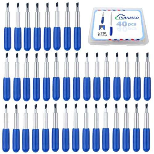 THANMAO 40 Pcs Replacement Blades Compatible with Explore Air 2/Air 3 /Maker/Maker 3 /4Cutting Machines-includ 40 PCS Deep Cut Blades - color: Blue 40 pcs 60 Degree Deep Cut Blades