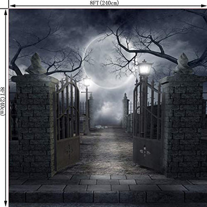 8X8FT Halloween Theme Pictorial Cloth Seamless Customized Photography Backdrop Background Studio Prop TP17B - size: 8X8FT
