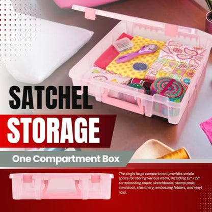ArtBin 6955RK Super Satchel 1-Compartment Box, Art & Craft Organizer, 1-Pack, Translucent Blush - color: Blush, size: 1 Pack