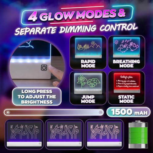 Upgraded 16 Inches LED Drawing Board – Rechargeable, 8 Colors, 11 Light Modes, Adjustable Brightness – Acrylic Light Board for Tracing with Stand, Markers and Full Kit – Birthday Gift Set (White) - style: Style White