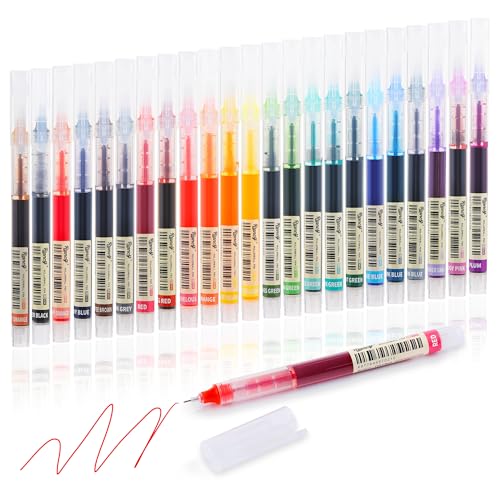 Liquid Ink Rollerball Gel Pens, 0.5mm Extra Fine Point Tip, 24ct Assorted Colors, Smooth Writing No Smear No Bleed, Vibrant for Journaling, Drawing, Sketching, School Notes & Art Supplies - color: 24pcs Assorted Color