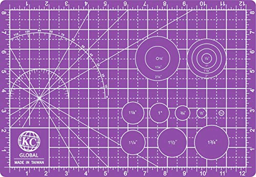 KC GLOBAL A4 (13"x9") Professional Grade Self-Healing Double-Sided PVC Cutting Mat (Purple) - Odor-Free, Eco-Friendly, Non-Slip, Premium Desk Mat for DIY, Crafting, Model Building and Art Projects - size: 13"L x 9"W