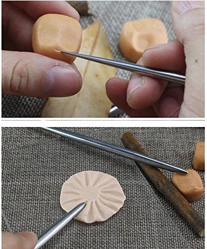 Stainless Steel Needles Detail Tool for Pottery Modeling Carving Clay Sculpture Ceramics Tools Pack of 2