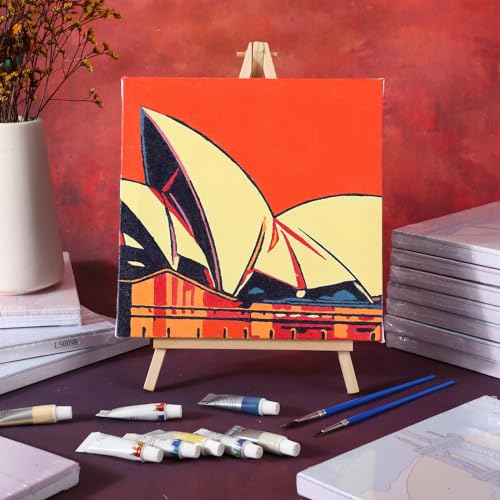 Nezyo 12 Sets Paint by Numbers for Adults with Frame, 8 X 8 Inch - style: Famous Landmarks