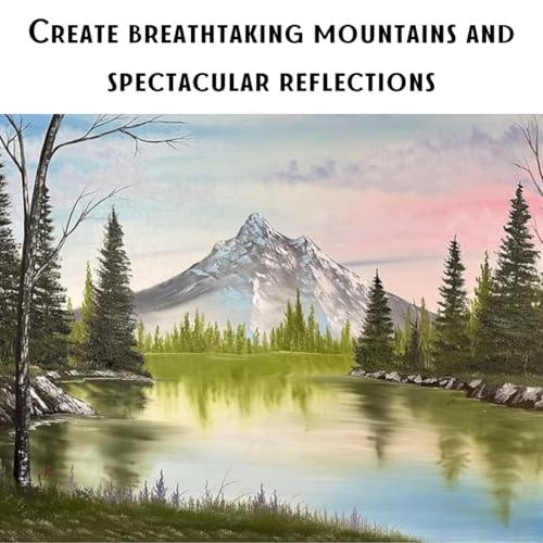 Adam Lashley 6 Piece Landscape Brush Set: 2 Inch, 1 Inch Oval, 6 Fan, Large Palette Knife, 3/4 Inch Mop Blender, 2/0 Script Liner for Wet on Wet Painting