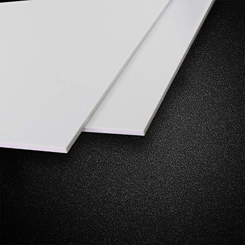 ABS0930 2pcs 3mm Thickness 200mm x 250mm White ABS Sheets 9.84'' x 7.87'' x 0.12'' ABS Styrene Sheets for Model Train Layout (3mm) - size: 3mm