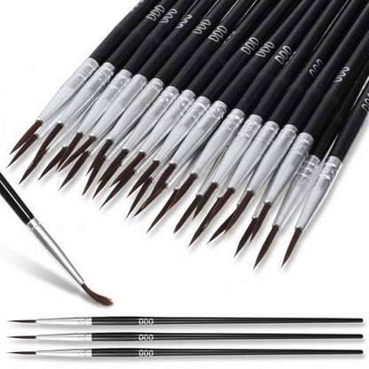 30Pcs Fine Paint Brushes #000 Fine Line Brushes Set