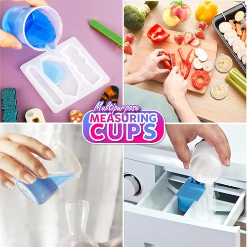 LEOBRO 24 PCS 100ml Resin Measuring Cups, Graduated Epoxy Resin Mixing Cups, Small Plastic Beakers, Plastic Measuring Cup for Paint, Art Craft, Soap Candle Tumbler Making
