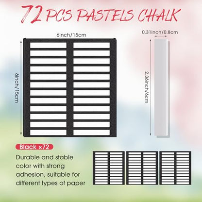 Watersay 72 Pcs Soft Chalk Pastels Set Square Sketch Chalk Soft Pastel for Artists Non-toxic Artist Pastel Sticks for Professional Artists and Art Lovers(White) - color: White