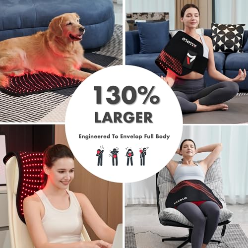 ALLOLO Red Light Therapy for Body, 3 in 1 LEDs Red Light Therapy Belt with Timer Remote Control, 660nm 850nm Infrared Light Therapy Pad for Body Waist Shoulder Knee, 27.6" x 13.9" Large Area - size: 27.6"*13.9"
