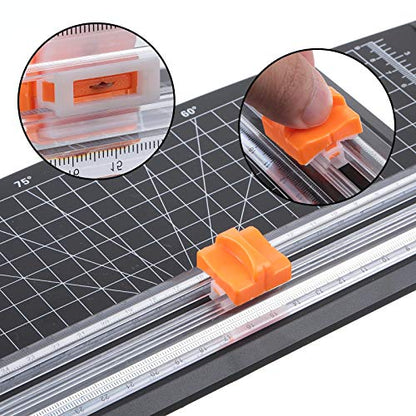 15 Pieces Paper Cutter Replacement Blade with Security Safeguar Paper Trimmer Blades Refill(Orange) - color: Orange