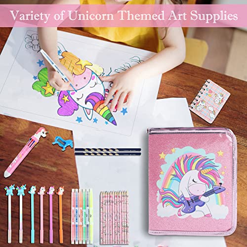 Premium Fruit Scented Markers Set Gifts for Girls Unicorn Pencil Case