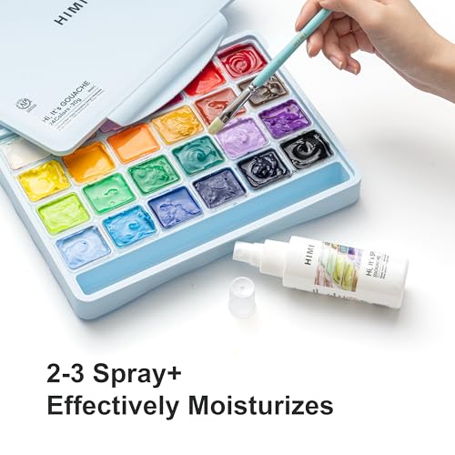 HIMI Gouache Wetting Spray 200ml (6.76 oz), Moisturizing Palette Spray for Gouache Paint, Reactivates Dry Pigments, Professional Art Supplies & Gift for Artists and Hobbyists - size: 6.76 Fl Oz (Pack of 1)