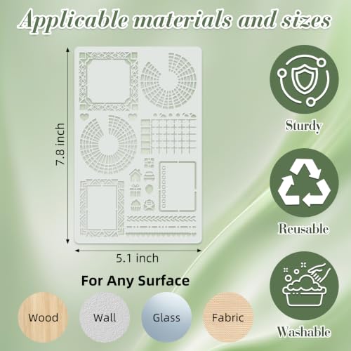 Diary Planning Stencils for Crafts Reusable 15Pcs Stencils(7.8X5.1 Inch) - color: Diary 1