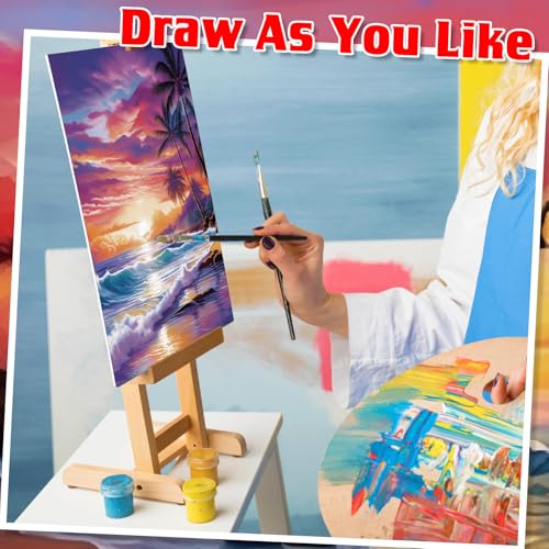 Tinlade 24 Pcs Pre Drawn Canvas for Painting Stretched,Sea Sunset - size: Sea Sunset