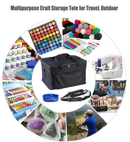 Art Supplies Organizer Bag Art Craft Tool Storage Tote Bag Art Supplies Carrying Bag Case Artist Travel Carrier Bag Waterproof Paint Box Case Foldable For Drawing Sketch Painting Large Capacity - color: black & rectangle top bag