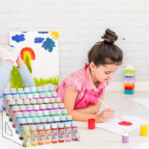 7 Layer Acrylic Paint Organizer Clear Craft Organizer Rack Model Display Shelf Compatible with Citadel Paints, Others