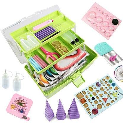 IMISNO Quilling Kit with Paper Crimper,Tools,Strips for Beginners Set - color: green