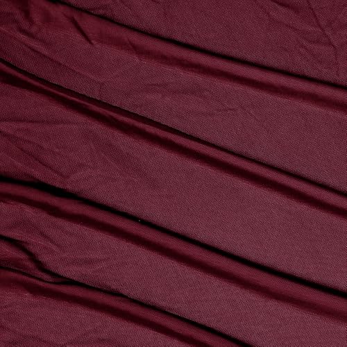 Manyshofu Burgundy Mesh Fabric by The Yard 4-Way Stretch, 60 Wide (1 Yard) - color: Burgundy, size: 1 Yard