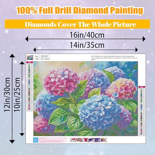EIBEILI Square Drill Diamond Painting Kits for Adults Hydrangea Diamond Art - color: DP02891