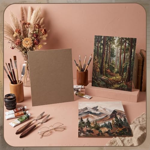 Spakon 4 Pcs Art Supply Hardboard Wood Painting Panel 12 x 16 Drawing Board, 1/8 Inch Flat Profile Board Watercolor Boards for Painting Art Crafts Paint Pouring Acrylic Oil - size: 12 x 16 Inch