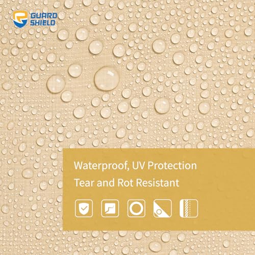 GUARD SHIELD Beige Tarp Heavy Duty Waterproof 20x30 Feet Outdoor Poly Tarps Cover Thick UV Resistant Canopy Tarpaulin with Grommets 10mil - color: Beige/Khaki, size: 20x30