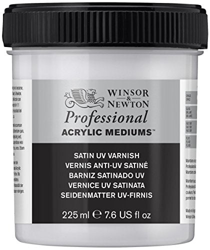 Winsor & Newton Professional Acrylic Medium, Satin UV Varnish, 225ml - color: Satin Uv Varnish, style: 225ml (7.6-oz)