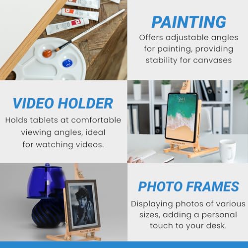 Falling in Art Basic H-Frame Tabletop Easel, Holding Canvas up to 24" High | Adjustable Beechwood Desktop Easel, Portable Painting Easel Stand for Beginners and Artists - style: 31'' H