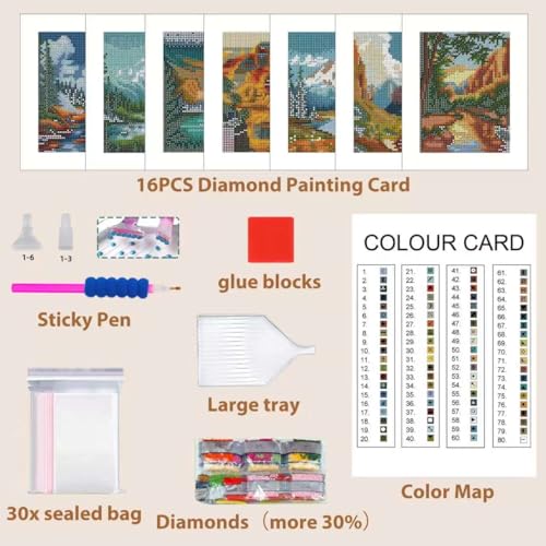 National Park Small Diamond Art Kits for Adults, 12 Pcs , 6.7x8.3 Inch - color: National Park
