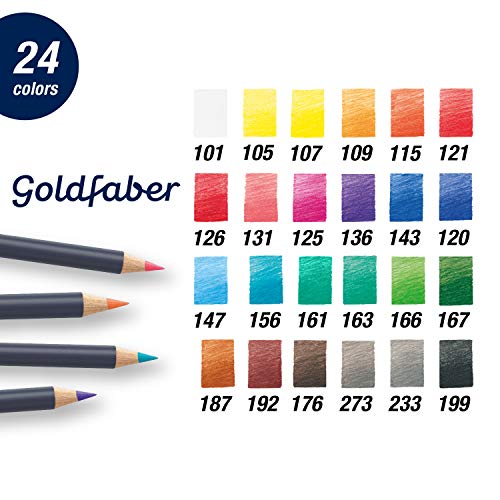 Faber-Castell Goldfaber Color Pencils Tin Set, 24ct.