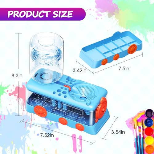 Upgraded Paint Brush Cleaner Tool,Brush Rinser Cup Painting Running Water Circulation Art Supplies for Acrylic,Watercolor and Water Based Creative Gift for Adult Artist Beginner and Painter - color: Blue2