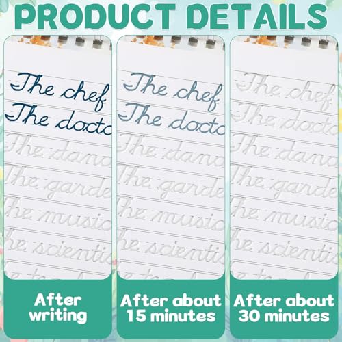 gisgfim 2 Pack Grooved Cursive Handwriting Workbook Magic Grooved Cursive Reusable Handwriting Practice Tracing with Disappearing Ink Pens for Kids Learning Activities Supplies (Words&Sentence) - style: Vocabulary+Sentence
