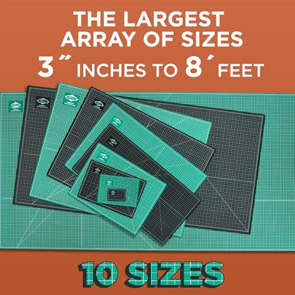 ALVIN GBM Self-Healing Cutting Mat 18 x 24 inch | Double-Sided Green/Black | 5-Layer Gridded Surface for Arts, Crafts and Sewing - Model GBM1824 - size: 24"L x 18"W