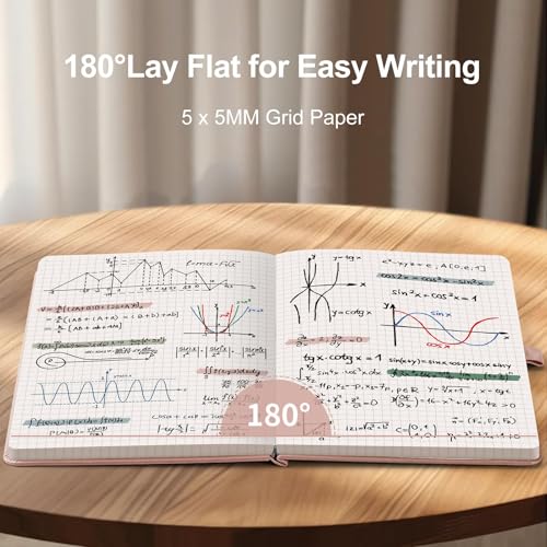 AHGXG Graph Paper Notebook, 120 GSM Paper, 160 Pages, A5 (5.7'' X 8.3'') - color: Rose Gold, style: A5-Grid-120G