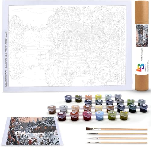 Ledgebay Paint by Numbers Kit for Adults, 16x20 Unframed Canvas - color: Enchanted Woods, size: 16" x 20" Unframed