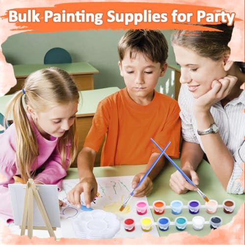 24Set Canvas and Easel for Painting, Washable Acrylic Set, 12 Color