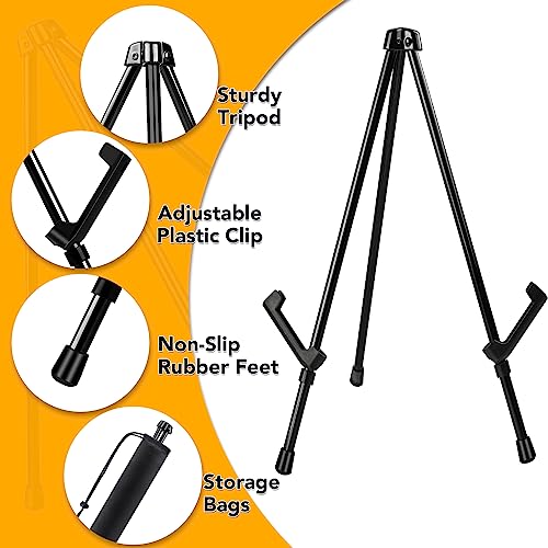 AROIC 24 Pack 14''Tabletop Easels, Black Steel Table Top Easels for Display | Adjustable Portable Table Top Easel for Paintings, Signs, Posters,Frame Pictures(with 24 Bags) - style: 24P